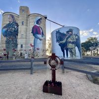 Memorials along the viewing area