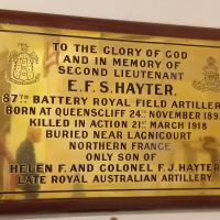 Second Lieutenant EFS Hayter (RFA) Memorial