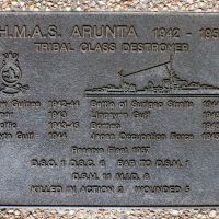 HMAS Arunta Tribal Class Destroyer 1942-1957 Memorial Plaque
