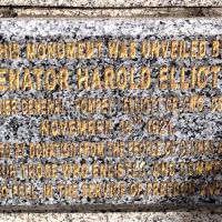 Monument Unveiled By Senator Harold Elliott