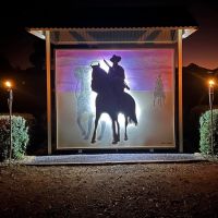 Cradock War Memorial Lighthorse at night