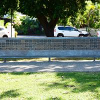 The Memorial Wall bearing individual plaques
