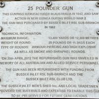 World War 2, 25 Pounder Gun Memorial Plaque