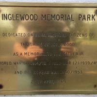 Inglewood Memorial Park Plaque