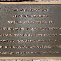 Mapleton Memorial Cairn Unveiling Plaque