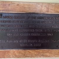 Milne Bay & Kokoda Plaque
