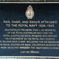 RAN, RANR, RANVR (Yachtsman Scheme) World War II Memorial Plaque at the Australian War Memorial, Canberra