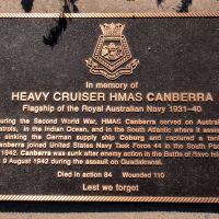 HMAS Canberra (World War II Heavy Cruiser) Memorial Plaque at the Australian War Memorial, Canberra