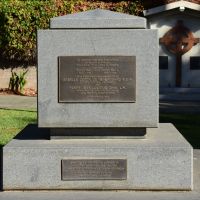 The plaque honouring those who died in France during the First and Second World Wars