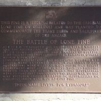 Dedication plaque with the story of the Lone Pine