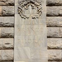Close up of the France and Belgium stonework