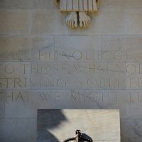 Lines from John Oxenham’s poem, ‘Hail! And Farewell’: ALL HONOR GIVE TO THOSE WHO NOBLY STRIVING, NOBLY FELL THAT WE MIGHT LIVE.
