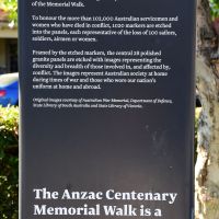 Information panel relating to the Anzac Centenary Memorial Walk