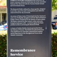 Information panel relating to the Anzac Centenary Memorial Walk