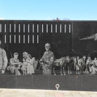 The first section of the Anzac Centenary Memorial Walk mural