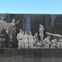 A composite image of the second section of the Anzac Centenary Memorial Walk mural