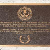Plaque commemorating South Australia Police employees