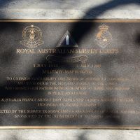 The plaque commemorating the Royal Australian Survey Corps