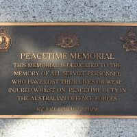 The Memorial plaque dedicated to all who have lost their lives or been injured during peacetime service