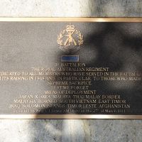 The plaque commemorating those who served in the 3rd Battalion of the Royal Australian Regiment