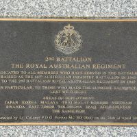 The plaque commemorating those who served in the 2nd Battalion of the Royal Australian Regiment