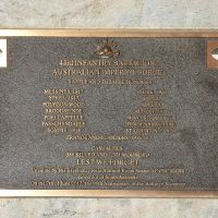The plaque commemorating the 43rd Infantry Battalion of the First World War