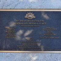The plaque commemorating the 50th Infantry Battalion of the First World War