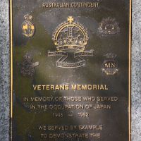 The plaque commemorating Australian BCOF Veterans