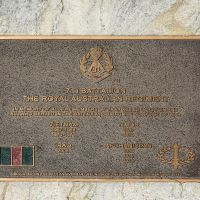 The plaque commemorating those who served in the 7th Battalion Royal Australian Regiment