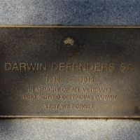 The plaque commemorating those from South Australia who participated in the Defence of Darwin