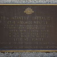 Plaque commemorating those who have served in the 10th Infantry Battalion (Adelaide Rifles)