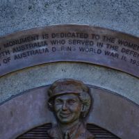 The dedication inscription - This monument is dedicated to the women of South Australia who served in the Defence Forces of Australia during World War II 1939-1945