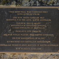 The plaque detailing the commissioning of the Memorial