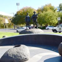 The Memorial figures and service emblems