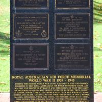 The Memorial consists of three plinths, each face of which bears plaques for individual RAAF formations