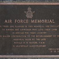 The individual plaque commemorating those who served in the Royal Australian Air Force