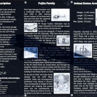The information board explaining the link between the Second World War and the Fujita family