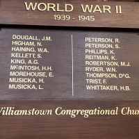 Williamstown Congregational Church WW2 Honour Roll