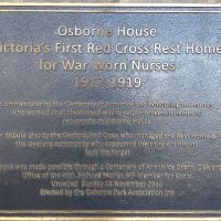 Osborne House War Worn Nurses Rest Home Memorial Plaque