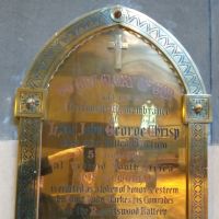 Lieut John George Crisp Memorial plaque