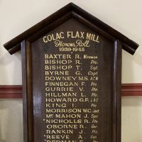 Colac Flax Mill World War 2 Honour Roll 