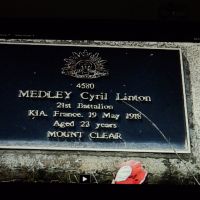 Cyril Medley. Service No 4580. Tree No. 110.