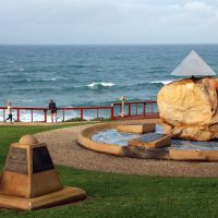 Coolangatta Hospital Ship "Centaur" Memorial with the USS Mugford Memorial in the foreground