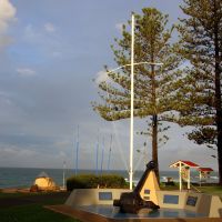 Coolangatta Merchant Navy Memorial with Hospital Ship "Centaur" Memorial in the background at Sunset
