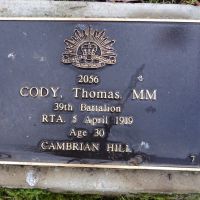 Thomas Cody Service No. 2056 Tree No. 7.
