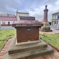 The WW2 Memorial also lists other conflicts. Boer War obelisk to the right