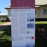 Tiaro War Memorial Interpretative Board