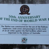 Maryborough Railway Station Air Raid Shelter Interpretative Board Marking 50th Anniversary of the End of World War II