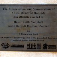 Kingaroy Soldiers Memorial Rotunda 2017 Dedication Plaque