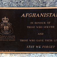 Nanango War Memorial Afghanistan Commemorative Plaque